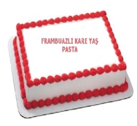 Özel Yapım 45 Kişilik Kare Dikdörtgen Frambuazlı Pasta